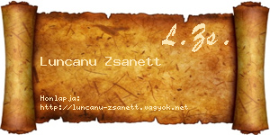 Luncanu Zsanett névjegykártya